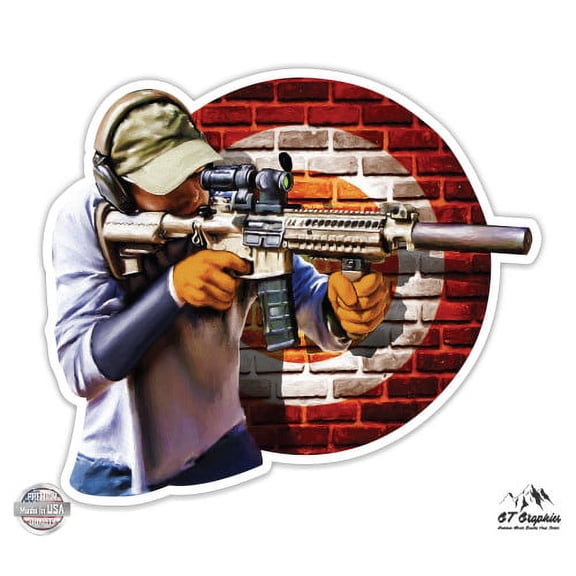 Weapon Target Practice - 12" Vinyl Sticker Waterproof Decal