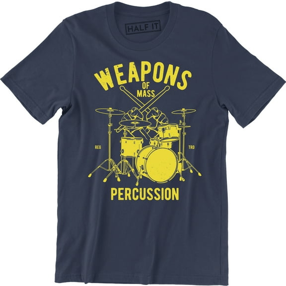 Weapons Of Mass Percussion - Funny Mens Retro Drum Drummer Joke Music T-Shirt