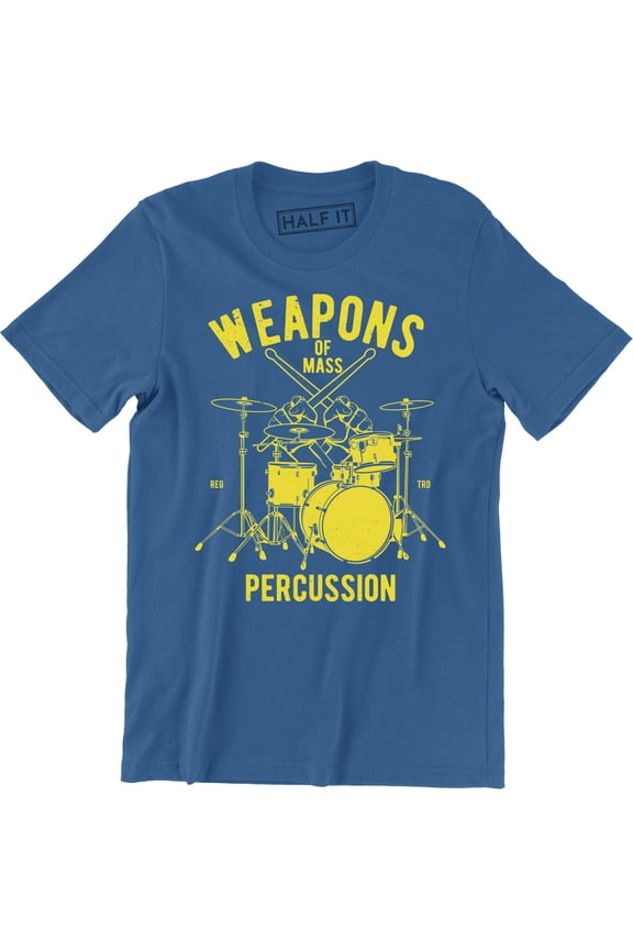 Weapons Of Mass Percussion - Funny Mens Retro Drum Drummer Joke Music T-Shirt