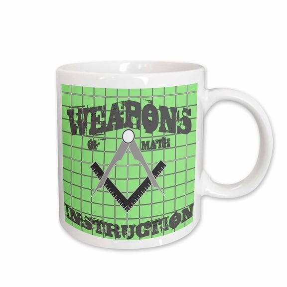 3drose, Weapons of Math Instruction Fun Algebra Pun Green, 15oz Mug