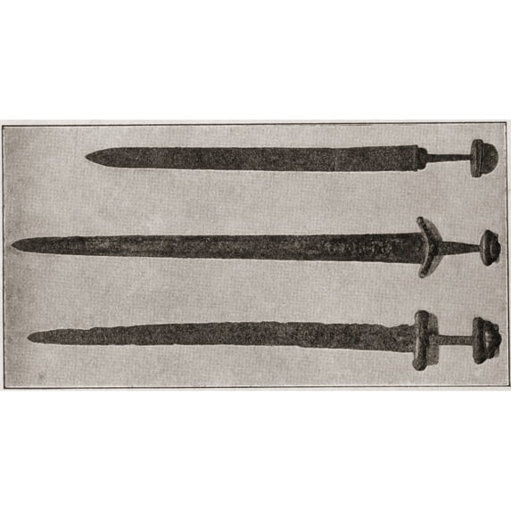 Weapons Of The Anglo Saxon Period. From A First Book Of British History Published 1925. by Hilary Jane Morgan / Design Pics