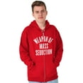 thumbnail image 1 of Weapons of Mass Seduction Joke Zip Up Hoodie Men's Women's Brisco Brands L, 1 of 6
