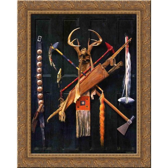 Weapons of War 20x24 Gold Ornate Wood Framed Canvas Art by Pope, Alexander