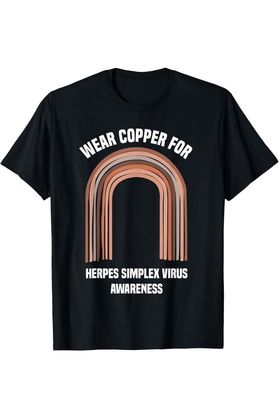 Wear Brown For Herpes Simplex Virus Awareness T-ShirtMen and women, Black T-shirt, size: Extra large