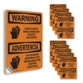 thumbnail image 1 of Wear Gloves Caustic Solutions Bilingual OSHA WARNING Vinyl Decal Label 18 Inch x 12 Inch - 10 Pack, 1 of 6