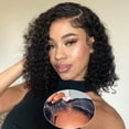 thumbnail image 1 of Wear and Go Glueless Wigs Human Hair Pre Plucked Deep Wave Bob Wig Human Hair Lace Front Wigs for Beginners Upgraded No Glue Pre Cut 4x4 Lace Closure Glueless Wigs for Black Women Human Hair 12 Inch, 1 of 7