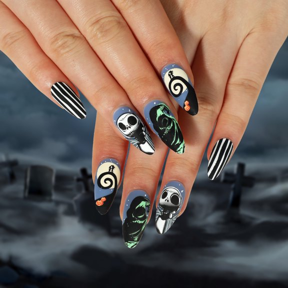 Wear Nail Art Halloween Nail Art Scrub Skull Pumpkin Spider Web Spider Wear Nail Art Wear Nail Art