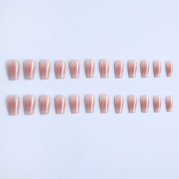 Wear Nail Short Blush French Cat Eye Handmade Manicure Wearable Nail Shaped Piece