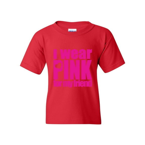 Wear Pink For Friend Fight Cancer Unisex Youth Kids T-Shirt Tee