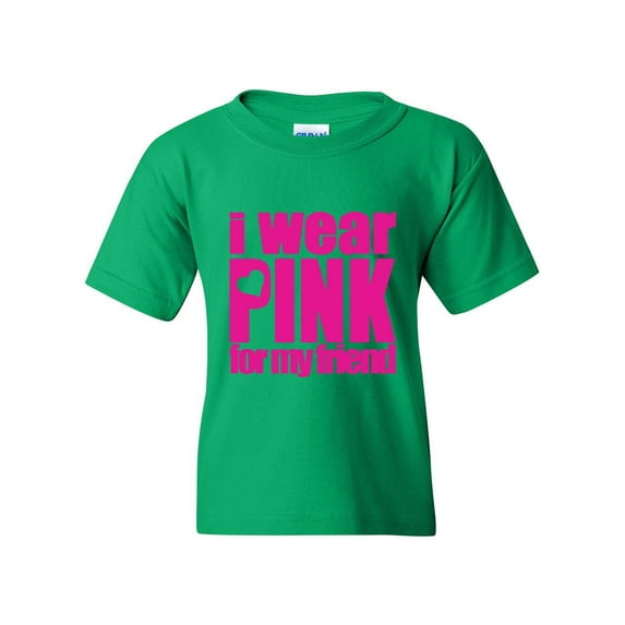 Wear Pink For Friend Fight Cancer Unisex Youth Kids T-Shirt Tee