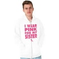 thumbnail image 1 of Wear Pink For My Sister Breast Cancer Unisex Fleece Graphic Zip Up Hoodie Brisco Brands 2X, 1 of 5