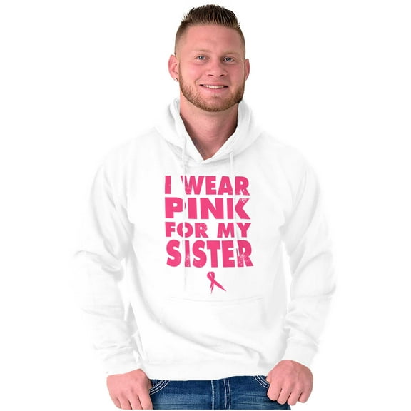 Wear Pink For My Sister Breast Cancer Unisex Plus Fleece Graphic Hoodie Brisco Brands 2X