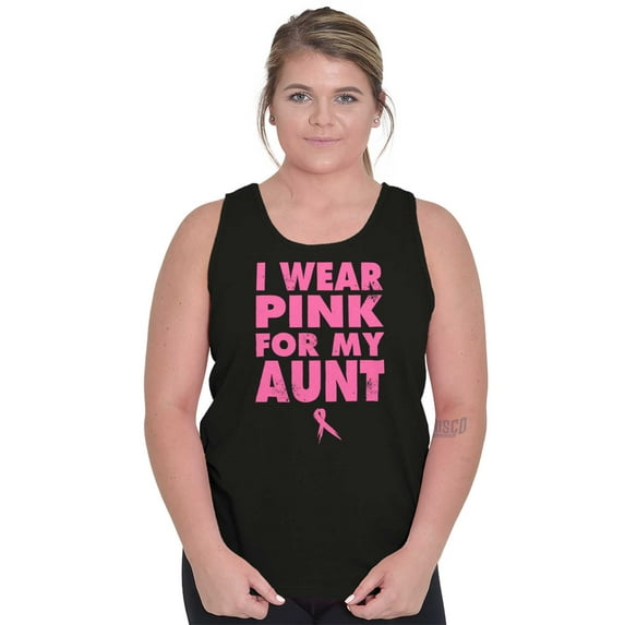 Wear Pink For My boob Breast Cancer Tank Top Tee Shirt Women Brisco Brands S