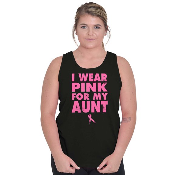 Wear Pink For My boob Breast Cancer Womens Plus Size Graphic Tank Top Brisco Brands 2X