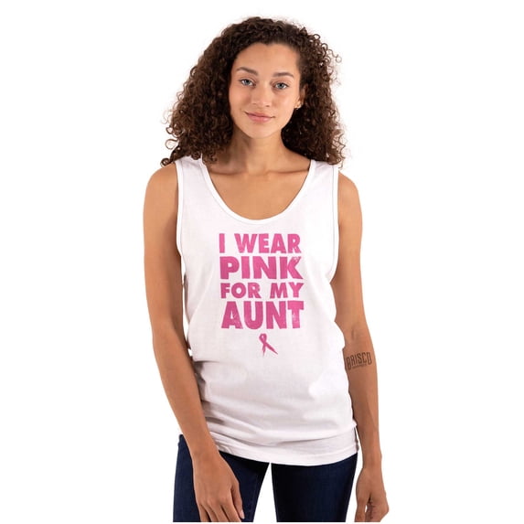 Wear Pink For My boob Breast Cancer Womens Plus Size Graphic Tank Top Brisco Brands 3X