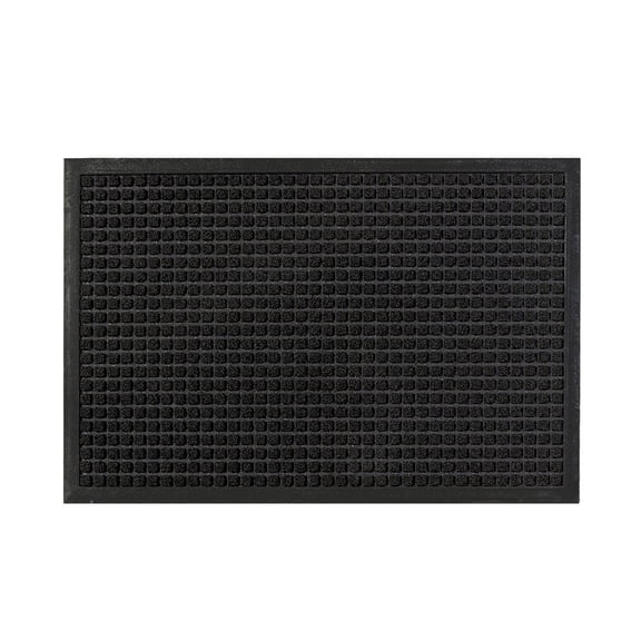 Wear Proof Entrance Mat Antiskid Rubber Rug, Polypropylene Floor Mat for Entryway, Sand Trapping Dirt Removing Door Mat, Durable Indoor Outdoor Waterproof Base for Home Entry Doors,Black