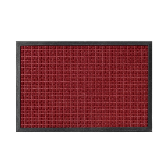 Wear Proof Entrance Mat Antiskid Rubber Rug, Polypropylene Floor Mat for Entryway, Sand Trapping Dirt Removing Door Mat, Durable Indoor Outdoor Waterproof Base for Home Entry Doors,Red