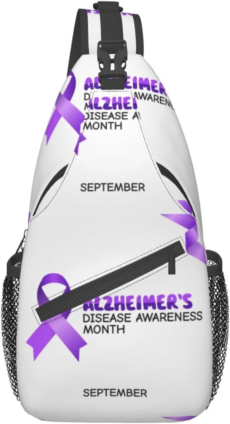 Wear Purple Alzheimer's Awareness Sling Bag Crossbody Hiking Travel Chest Bags Backpack Shoulder Daypack for Women Men