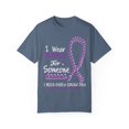thumbnail image 1 of Wear Purple Domestic Violence Awareness Quote Gift | Cute Supportive Inspiring Saying Men Women Unisex Garment-Dyed T-shirt, 1 of 4