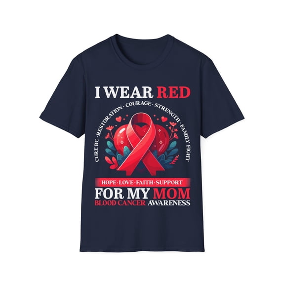 Wear Red For Mom Blood Cancer Awareness Month Red Ribbon TShirt