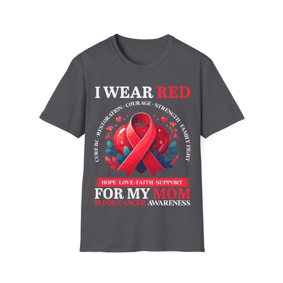 Wear Red For Mom Blood Cancer Awareness Month Red Ribbon TShirt