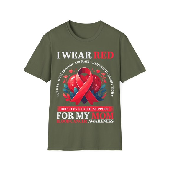 Wear Red For Mom Blood Cancer Awareness Month Red Ribbon TShirt