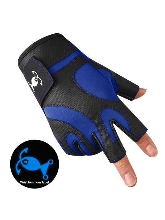 Wear Resistance Kayak Gloves Ice Fishing Gloves for Men and Women Fly Fishing Gear 3 Cut Finger Fishing Gloves