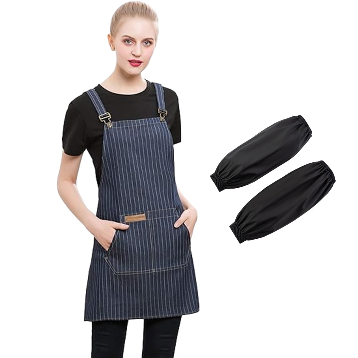 Wear Resistant Cross Back Aprons For Women Men With Pockets Water Drop ...