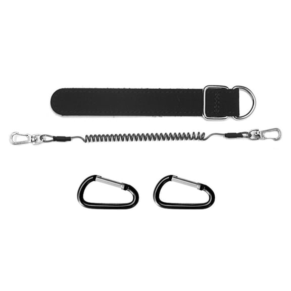 Wear Resistant Fishing Tie Stretchy Poles Ethers Fishing Rod Tie Belts with Spring Rope and Carabiners Enduring