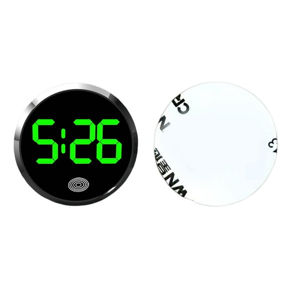 Wear Resistant Illuminant Miniature Car Clock Round Alloy Design Touch Operated Digital Clock For Vehicle Dashboard