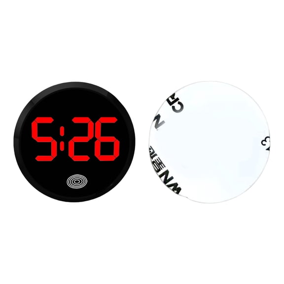 Wear Resistant Illuminant Miniature Car Clock Round Alloy Design Touch Operated Digital Clock For Vehicle Dashboard