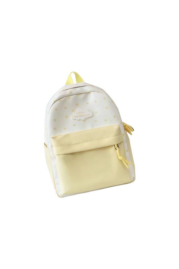 Wear Resistant Nylon Backpack with Star Pattern Ergonomic Strap Multiple Compartments Ideal for Study Work Outdoor Activity