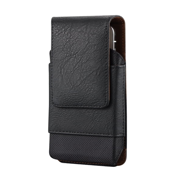 Wear Resistant PU Belt Bag With Reinforced Card Slots Vertical Phone Holder Nonslip Design For Hiking Running