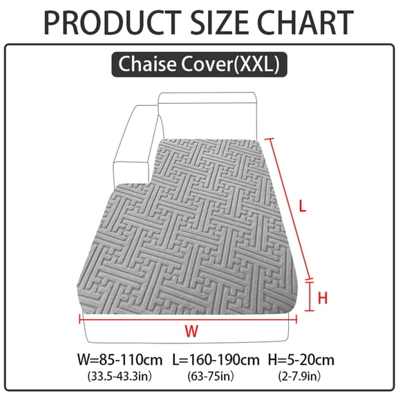 Wear-Resistant Universal Sofa Cover, Stretch Couch Cushion Slipcovers Replacement, Anti-Slip L Shape Sofa Covers, Chaise Lounge Slipcover Single Seat (Dark gray)