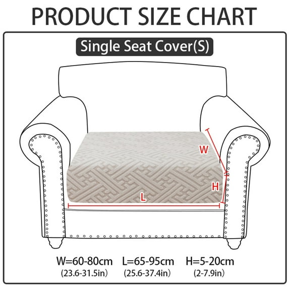 Wear-Resistant Universal Sofa Cover, Stretch Couch Cushion Slipcovers Replacement, Anti-Slip L Shape Sofa Covers, Chaise Lounge Slipcover Single Seat (Light gray)
