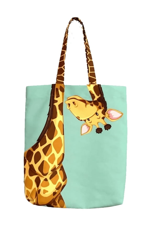 Giraffe Beach Bag, Tote Bag, Polyester, Machine Washable, Tumble Dry Low, 17"x17"