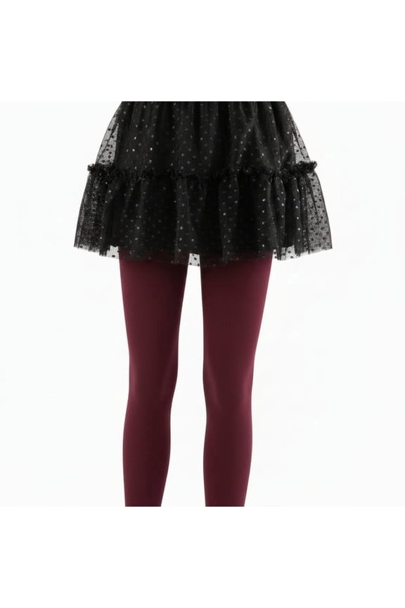 Girls Soft Stretch Nylon Tights, Maroon – Size 10-14 YL/XL, 1 Pair, Comfortable Fit for School Uniforms, Dance & Everyday Wear