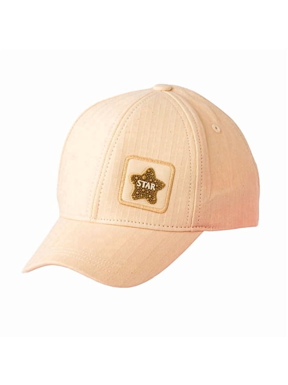 Girls Star Patch Cap, Adjustable Summer Baseball Hat for Kids Ages 5–8 Years