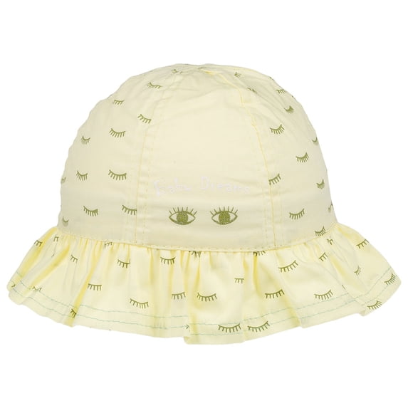 Wear Sierra Love Rain Infant Girl Maxi Hat, Rainbow Print, Soft Fabric, Lime, One Size
