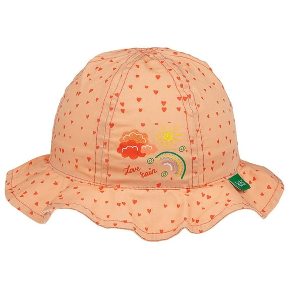 Wear Sierra Love Rain Infant Girl Maxi Hat, Rainbow Print, Soft Fabric, Pumpkin, One Size