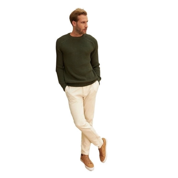 Wear Sierra Men’s Long Sleeve Crewneck Pullover Sweater Dark Gray Relaxed Fit Knit Top – X-Large