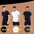 thumbnail image 1 of Wear Sierra Men's T-Shirt, Crewneck, Short Sleeve, Pure Cotton, Black/Navy/White, Pack of 3, X-Large, 1 of 12
