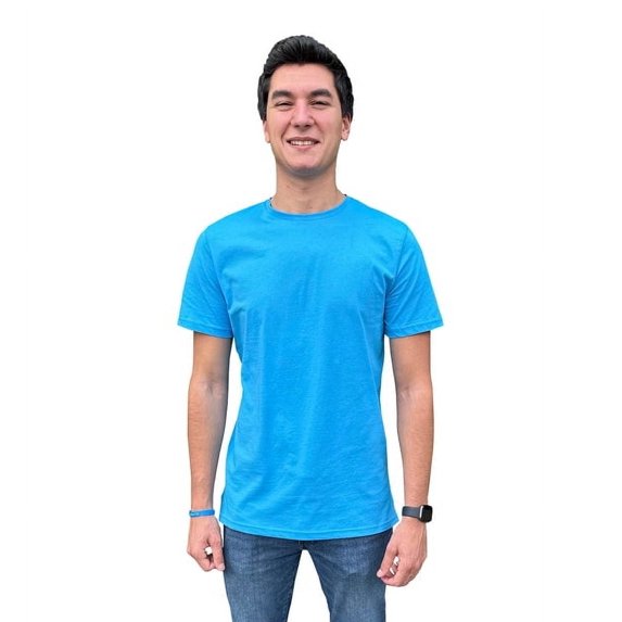 Wear Sierra Men's T-Shirt,Short Sleeve,Crewneck,Cotton, Soft, Breathable, Turquoise, Medium