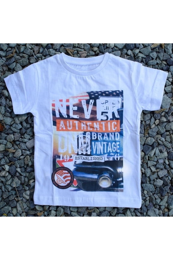 Toddler & Kids Crew Neck Cotton T-Shirts, White Color, Soft Cotton, Ages 6-7 Years