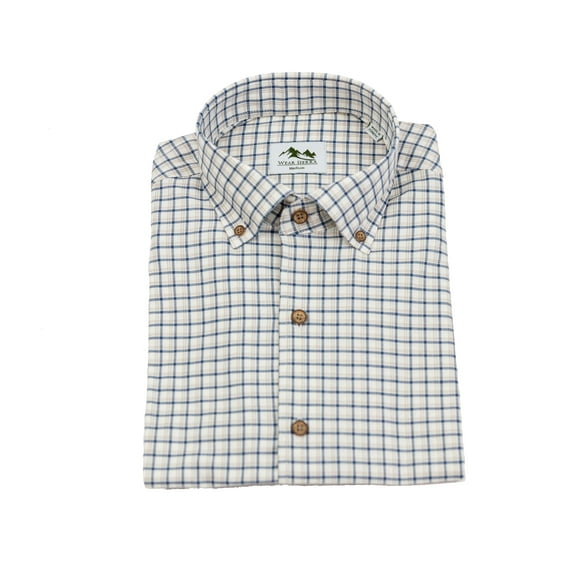 Wear Sierra Men's Top Shelf Brown Plaid Short Sleeve Button Down Shirt, Cotton, Small, 1-Pack