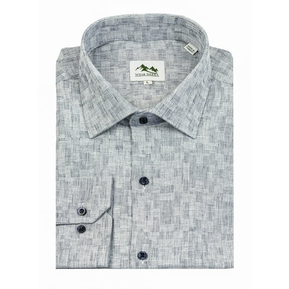 Wear Sierra Top Shelf Men's Turkish Cotton Long Sleeve Button Up Shirt in Blue