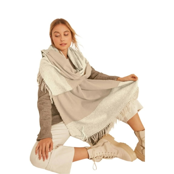Wear Sierra Women's Soft Textured and Stylish Herringbone Patterned Thick Shoulder Shawl,Scarf