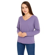 Wear Sierra Women s V-Neck Long Sleeve T-Shirt, Soft Turkish Pima Cotton, Medium