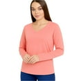thumbnail image 1 of Wear Sierra Women’s Long Sleeve V-Neck T-Shirt, Dk. Powder 2 Pima Cotton, Small, 1 of 6