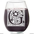 thumbnail image 1 of Wear The Logo 15.25 Oz. Clear Letter G Square Monogram Stemless Wine Glass, 1 of 2